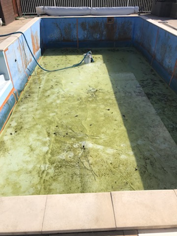 Avant travaux piscine rouillée Gironde